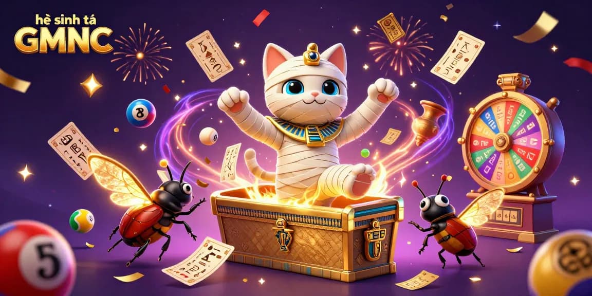 Join the festive action in the hệ sinh thái GMNC with an Egyptian theme, featuring dynamic gambling elements.