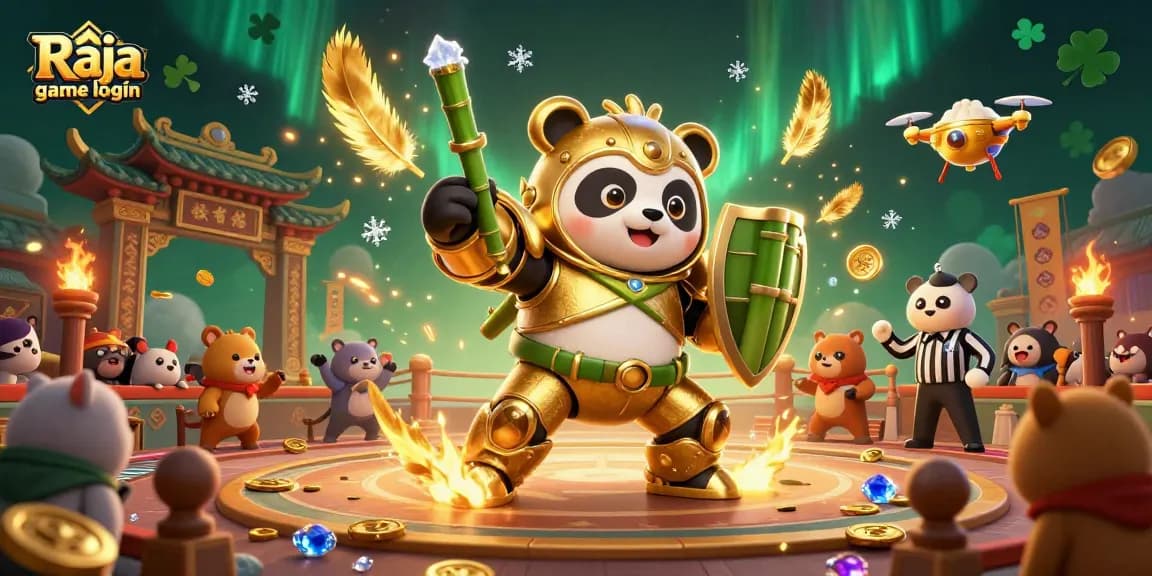 Experience Raja game login in a vibrant casino arena with dynamic characters and lively action