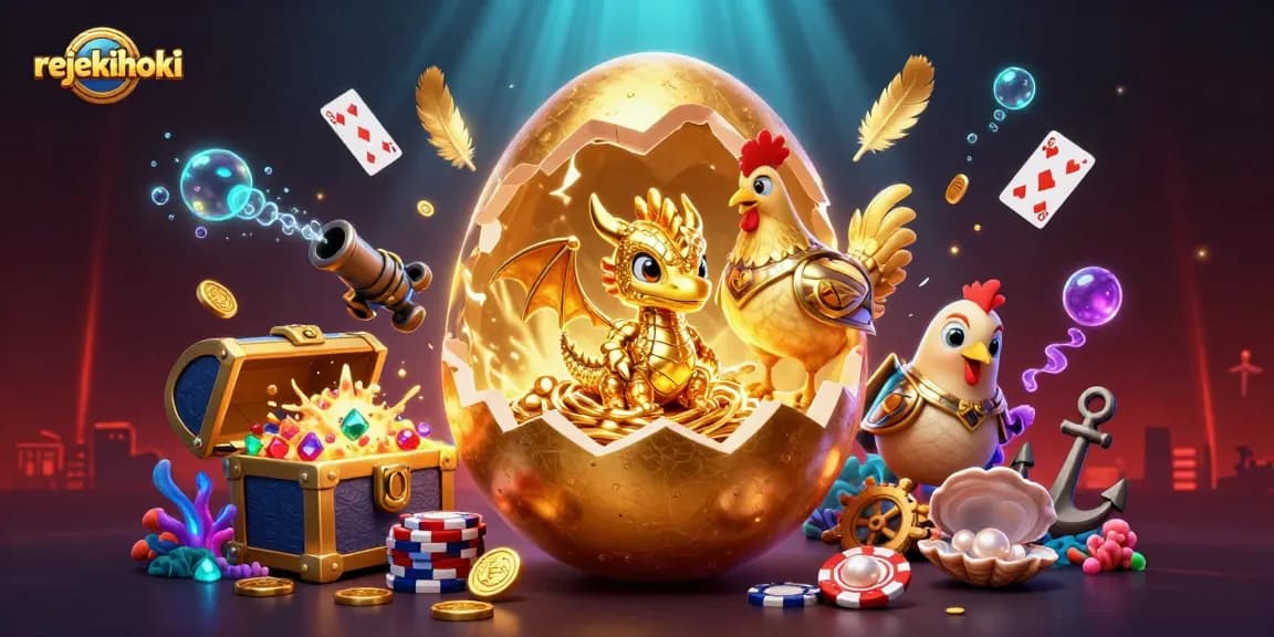 Experience winning strategies at rejekihoki with a visually stunning 3D illustration of a golden dragon and poker chips.