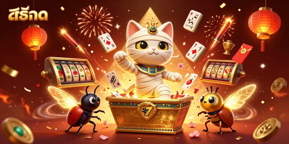 Menangkan jackpot dengan สล็อต yang menarik dalam ilustrasi kasino yang megah dan penuh warna.