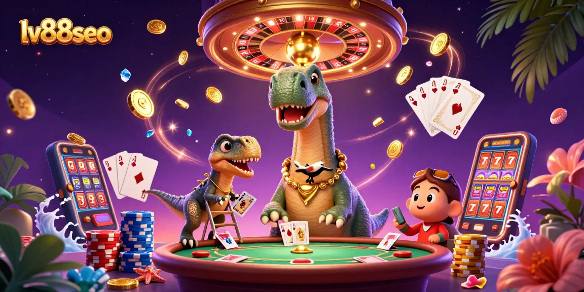 Engage in exhilarating gameplay at lv88seo with dynamic scene showcasing thrilling casino elements and vibrant characters.