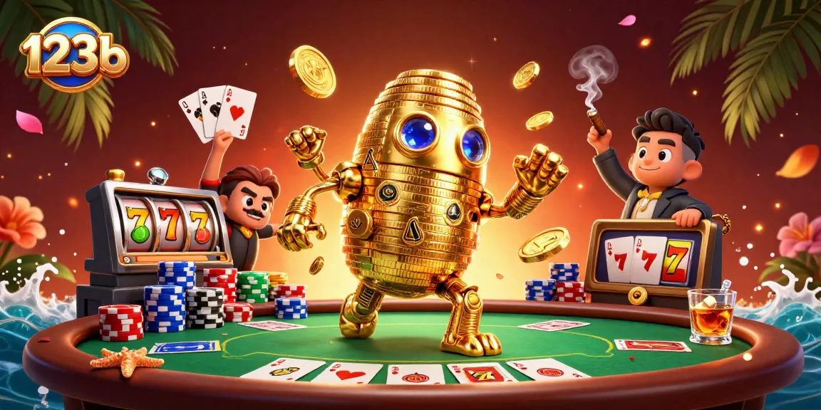 Engage with thrilling slots at 123b, featuring vibrant poker chips and dynamic gameplay elements.