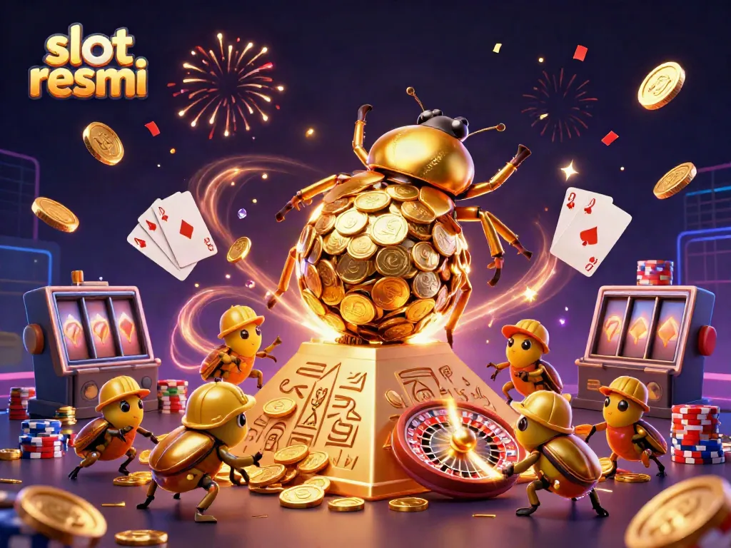 Experience slot resmi with vibrant casino elements in an energetic 3D illustration.