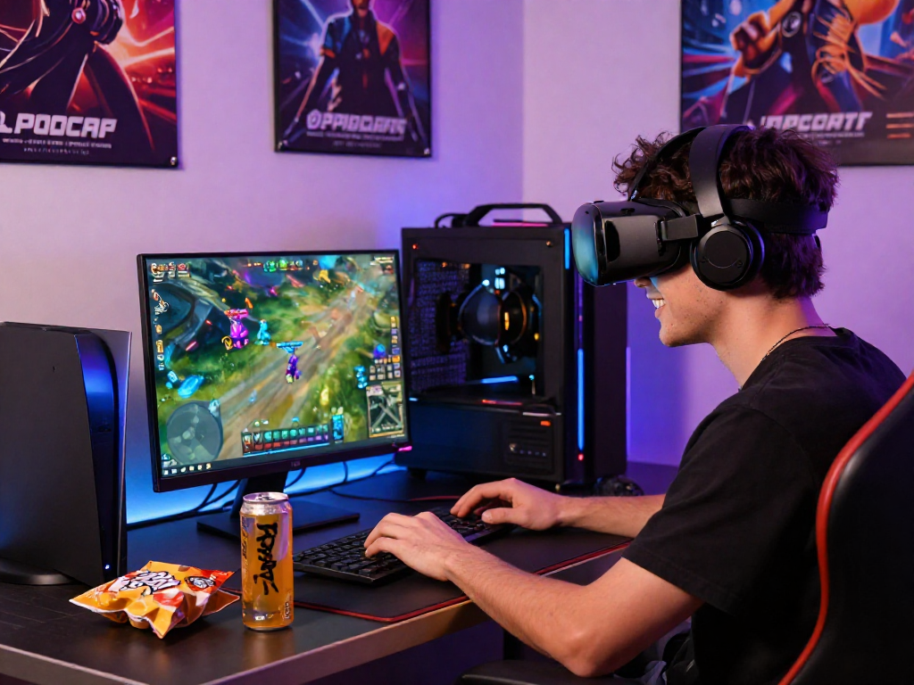 Engaged user accessing mpocash.blog in a lively online gaming setup.