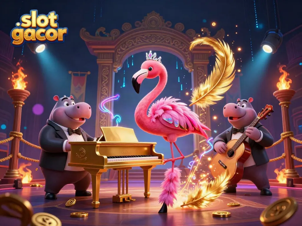 Experience the excitement of slot gacor with vibrant casino characters and lively game elements.