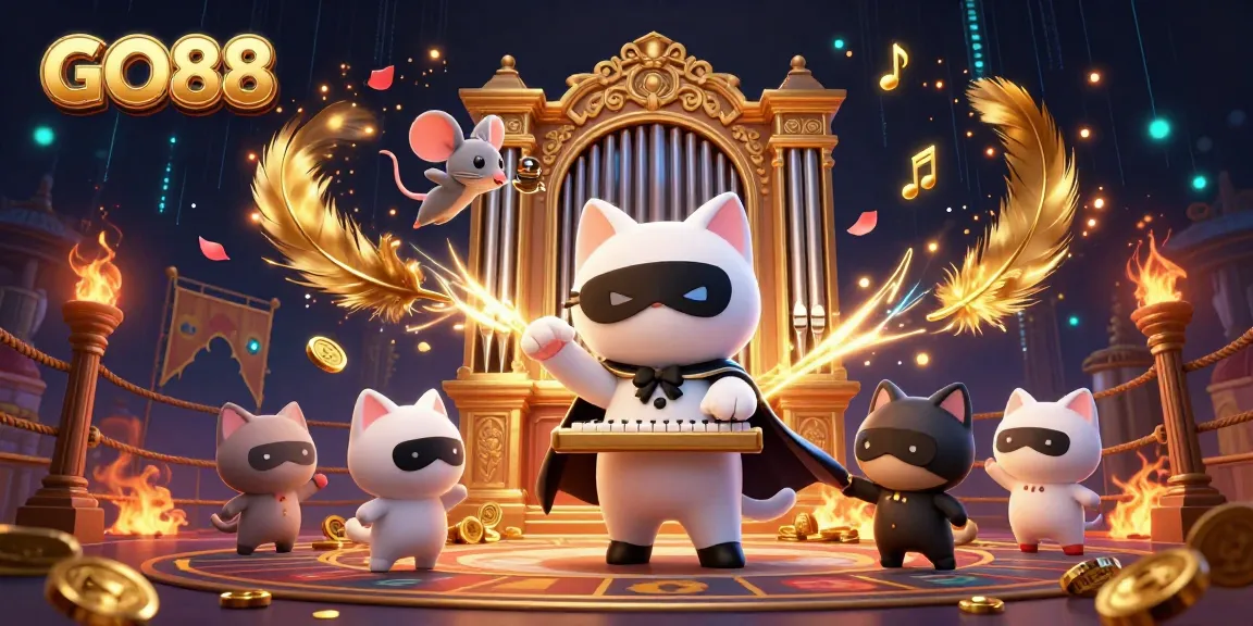 Experience thrilling gameplay at GO88 with vibrant casino scenes featuring animated characters and dynamic gaming elements.