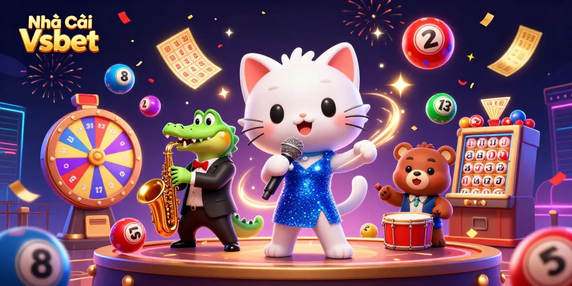 Experience the thrilling world of Nhà cái Vsbet with entertaining characters and vibrant casino elements.