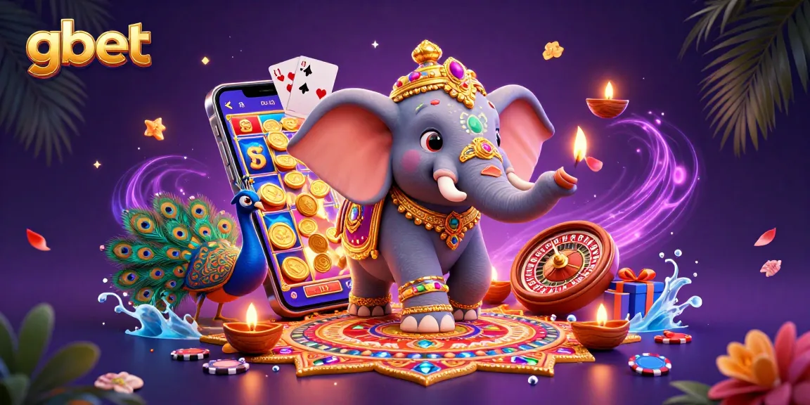 Experience the vibrant world of gbet with a colorful 3D casino illustration filled with exciting game elements.