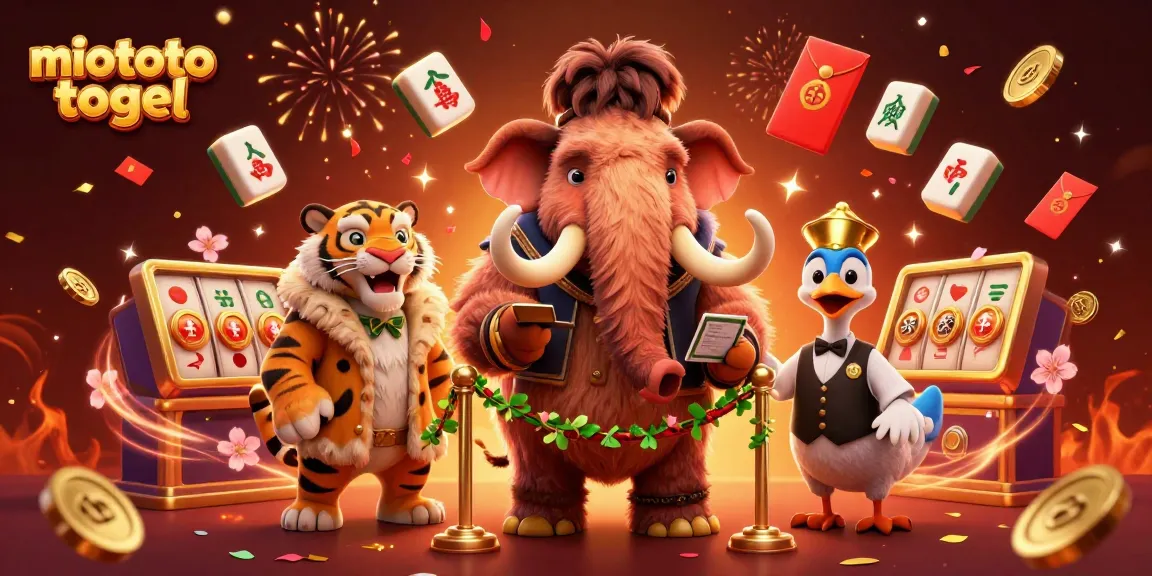 Experience the excitement of miototo togel with vibrant 3D casino characters in a dynamic scene.