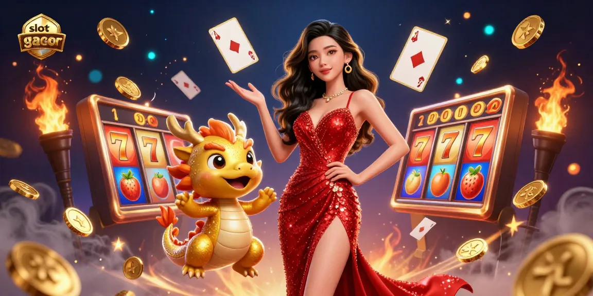 Win big on slot gacor maxwin with stunning 3D casino illustration featuring vibrant elements and engaging characters.