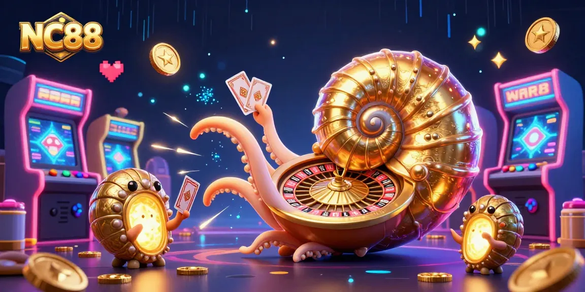 Experience the thrilling excitement of NC88 with a vibrant 3D casino scene featuring dynamic characters and games.