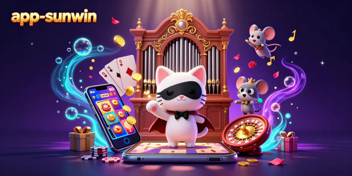 Join the excitement of app-sunwin with a vibrant 3D casino scene featuring dynamic game elements.