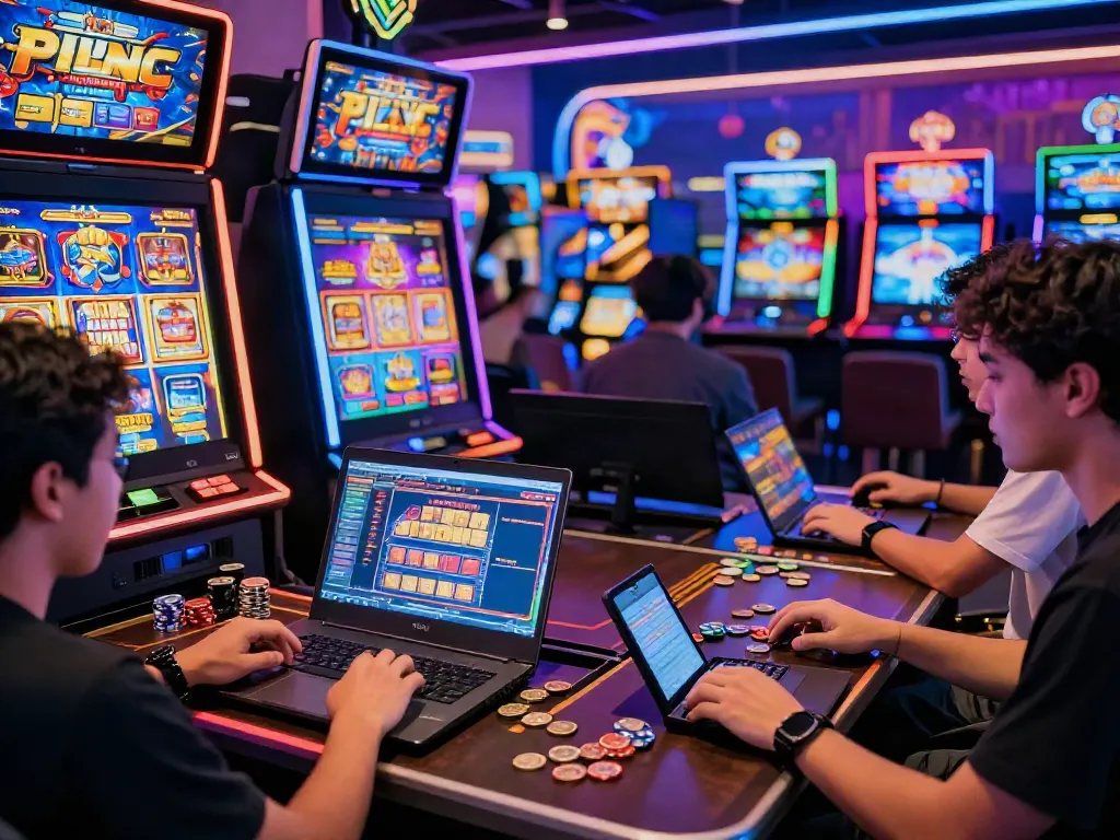 Exciting players engaging with slot resmi gaming on vibrant digital platforms.