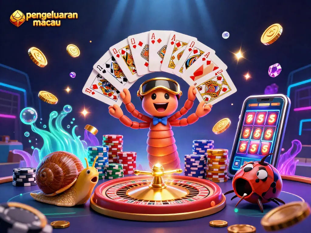 Melihat pengeluaran Macau yang meriah dengan dealer kartun 3D dan chip kasino bersinar.