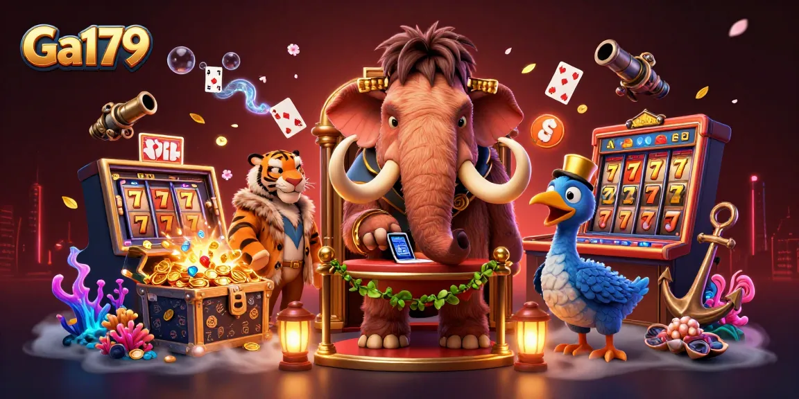Ga179 casino bouncer checking IDs near slot reels and treasure in a vibrant scene.