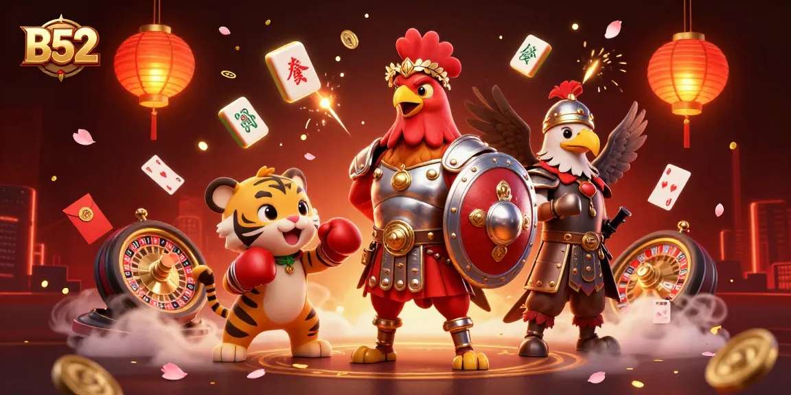 Engage in the vibrant B52 casino scene with captivating characters and dynamic gaming elements.