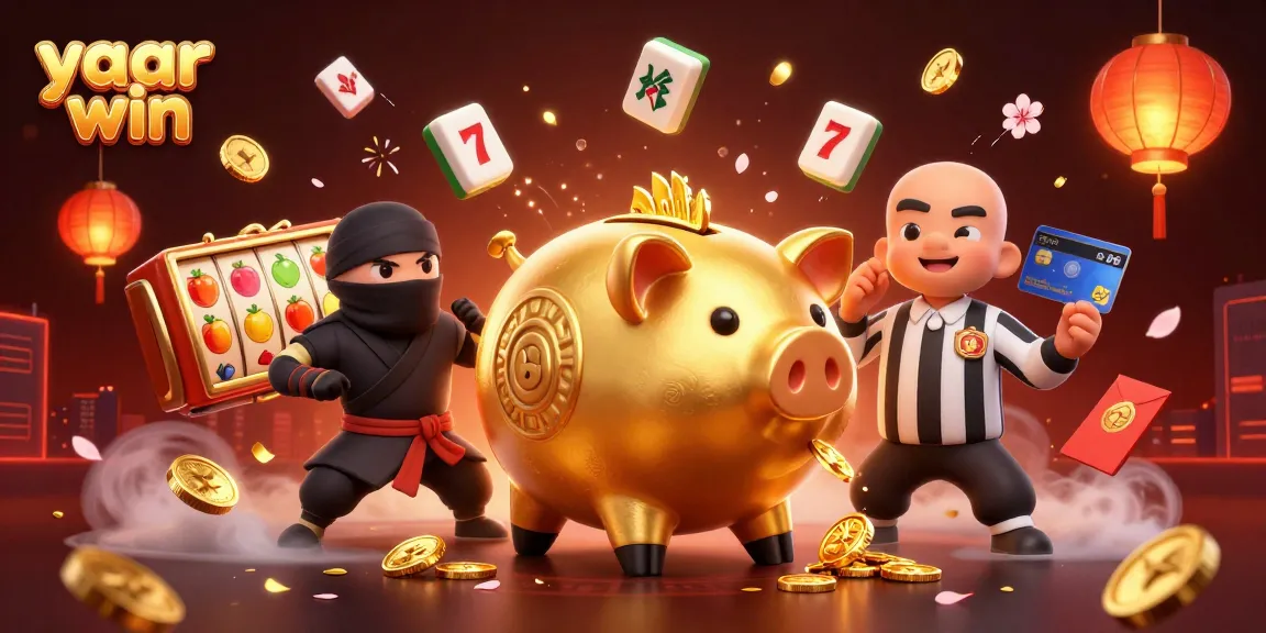 Engage in winning at yaar win with vibrant casino elements and dynamic action in this 3D illustration.