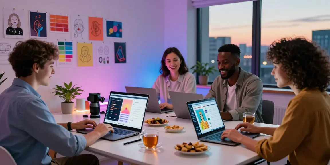 Creative professionals brainstorming on AI NSFW technology in a modern workspace.