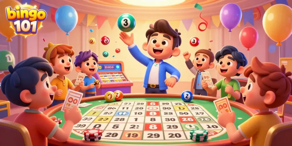 Experience thrilling excitement with bingo 101 as players engage in lively games surrounded by colorful bingo balls and vibrant celebrations.