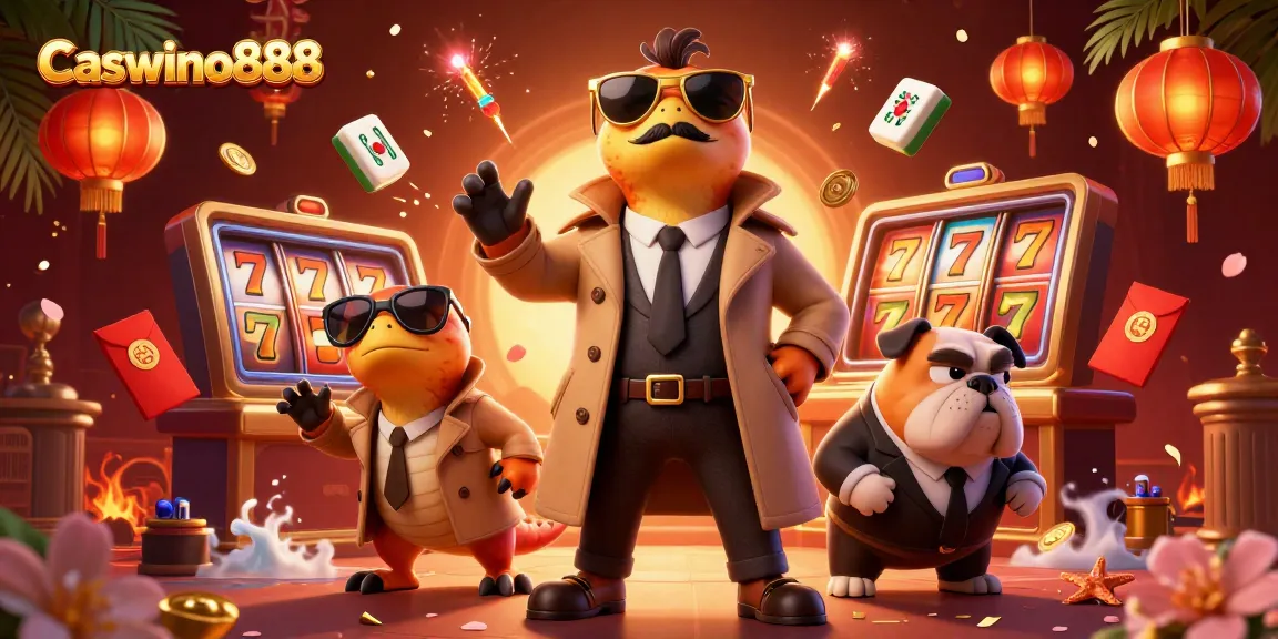 Experience thrilling gameplay at Caswino888 with vibrant slot reels and dynamic casino elements.