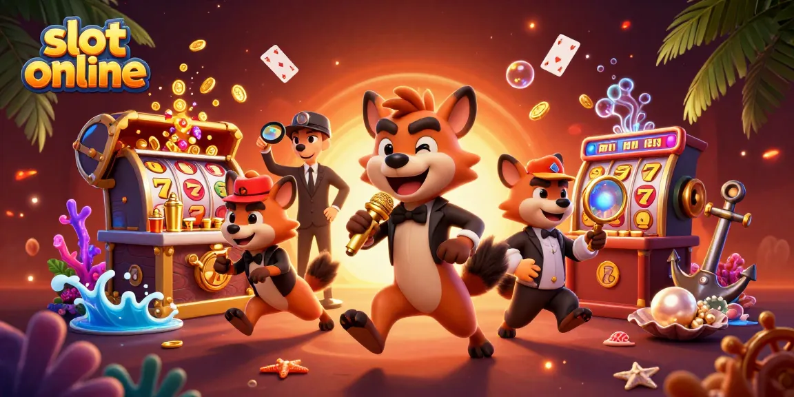 Experience the excitement of slot online with lively hyenas at a casino club surrounded by treasures.