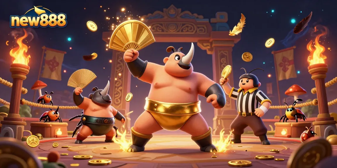 Engage in thrilling gameplay with new888 featuring a dynamic 3D beetle championship scene, capturing the excitement of online betting.