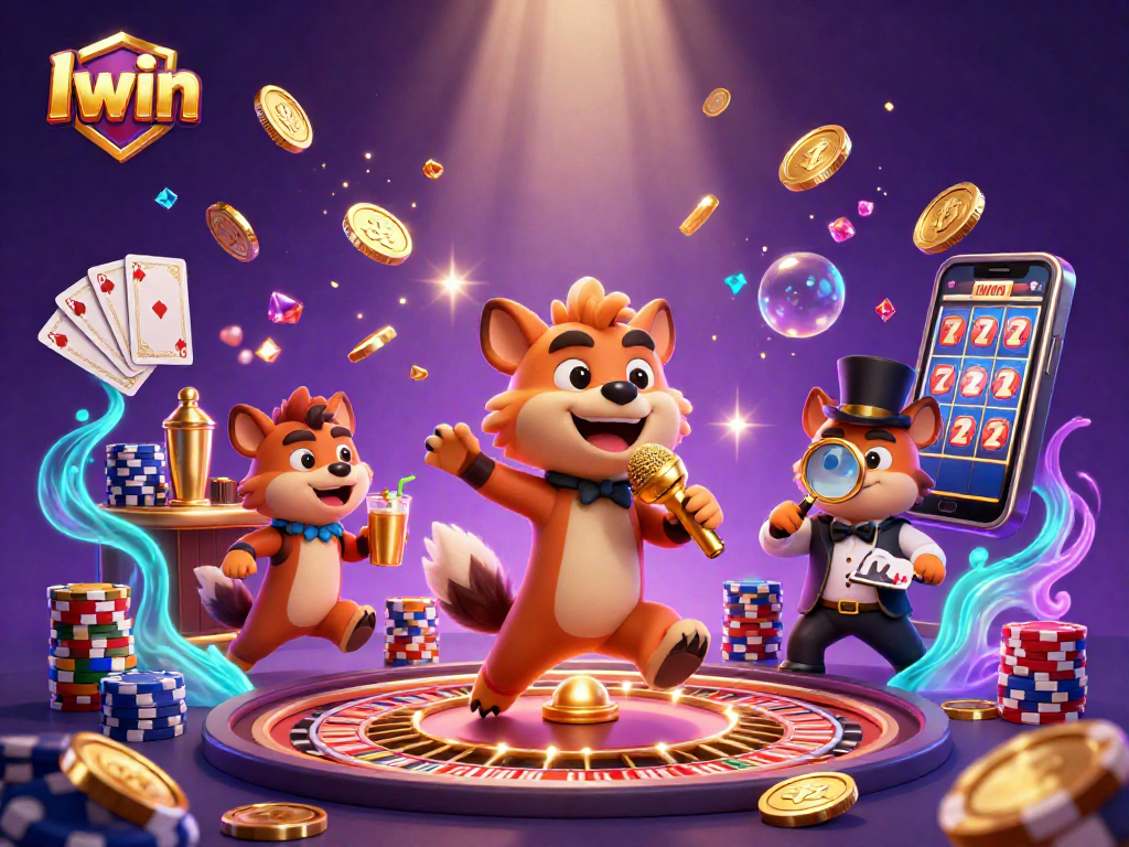 Experience thrilling wins at Iwin with a 3D hyena casino scene full of excitement and energy.