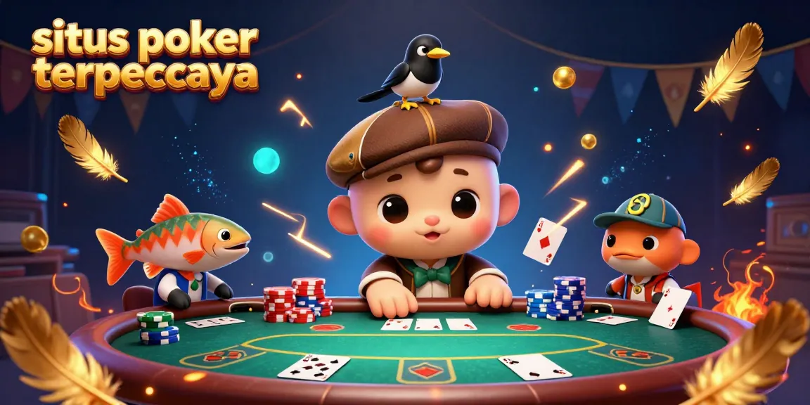 Engage with Situs Poker Terpercaya through an exciting poker scene featuring Nessie and casino elements.