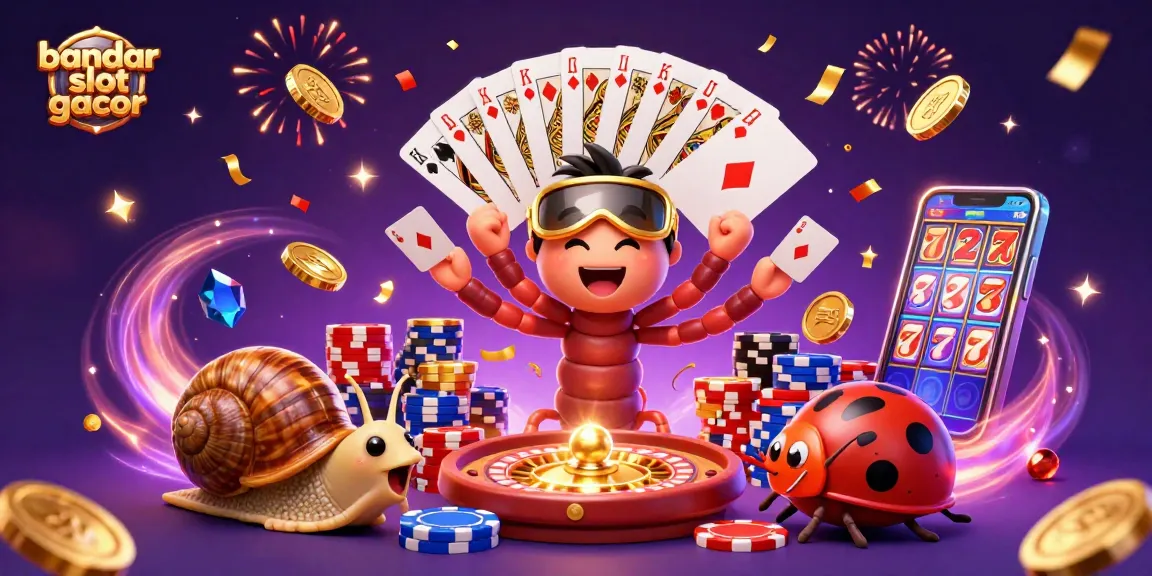 Menyaksikan bandar slot gacor dalam suasana kasino yang meriah dengan tumpukan chip dan kartu