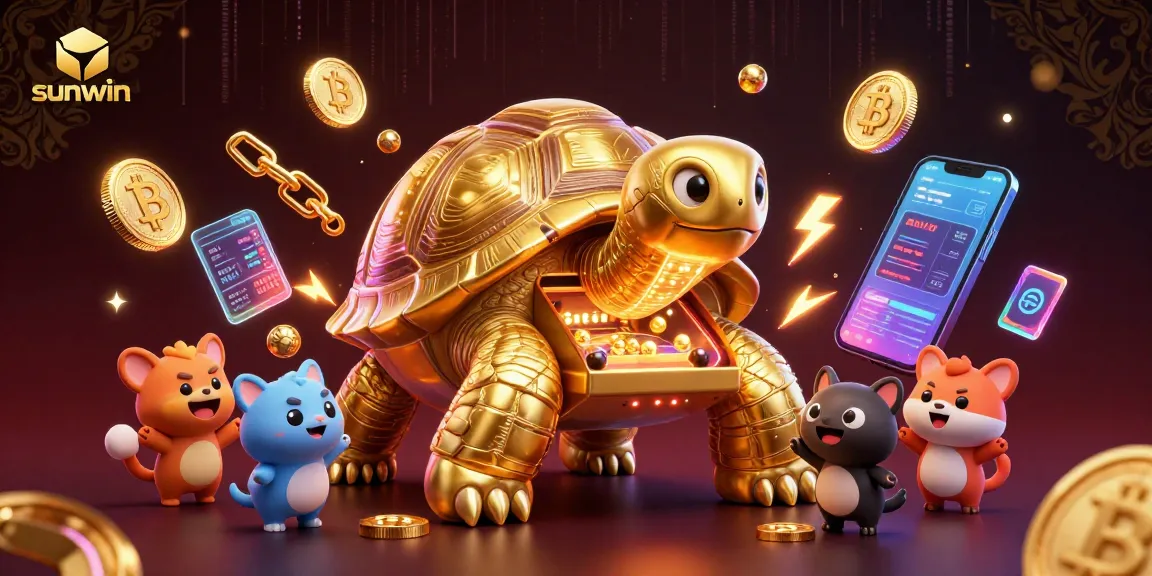 Engage in winning strategies at sunwin with a vibrant 3D casino-themed illustration showcasing energetic gaming elements.