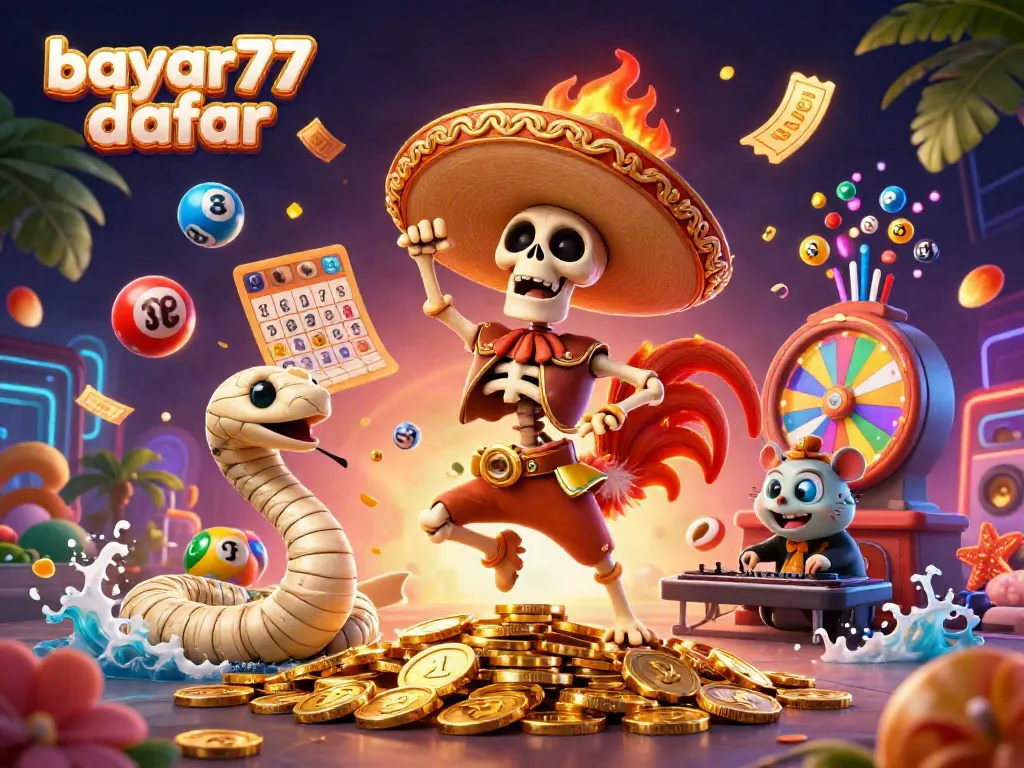 Experience the thrill of winning with bayar77 daftar featuring a fiesta of colorful lottery elements