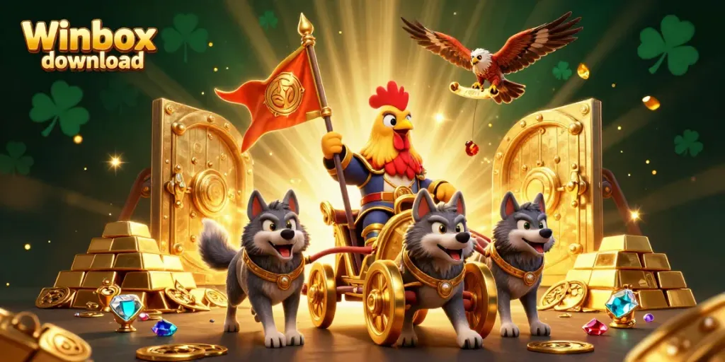 Experience the thrill of gaming with Winbox download in this captivating 3D casino scene.