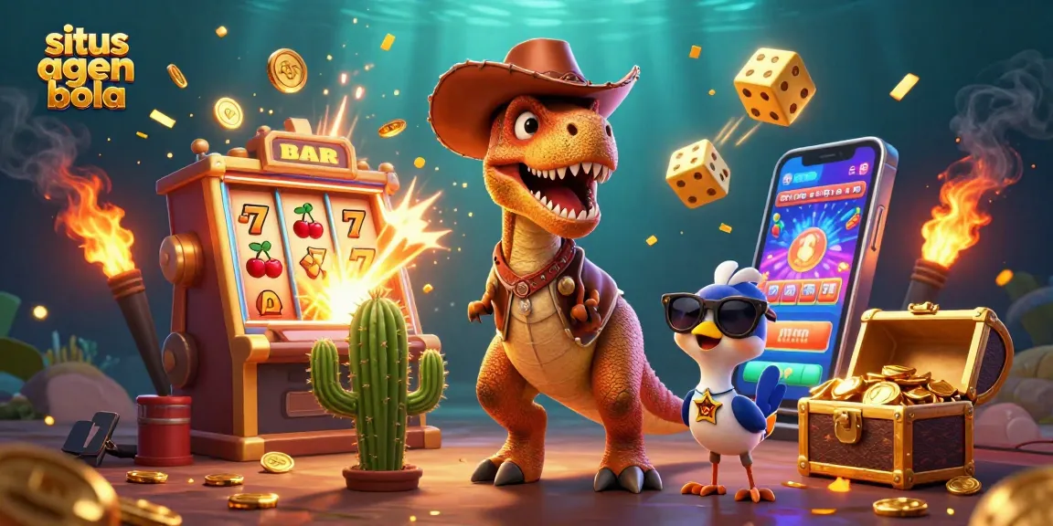 Win big with situs agen bola in a vibrant 3D casino scene bursting with energy and excitement.