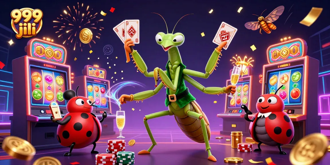 Engage in 999 jili gaming action with vibrant slot scenes and characters in a festive casino atmosphere.