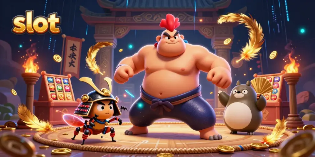 Experience dynamic slot action with vibrant characters and elements in this engaging casino scene.
