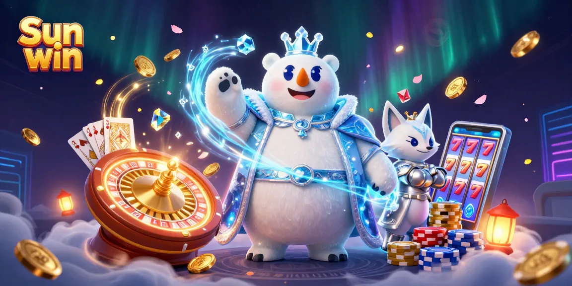 Join the excitement at Sun win with a vibrant scene featuring thrilling casino elements.