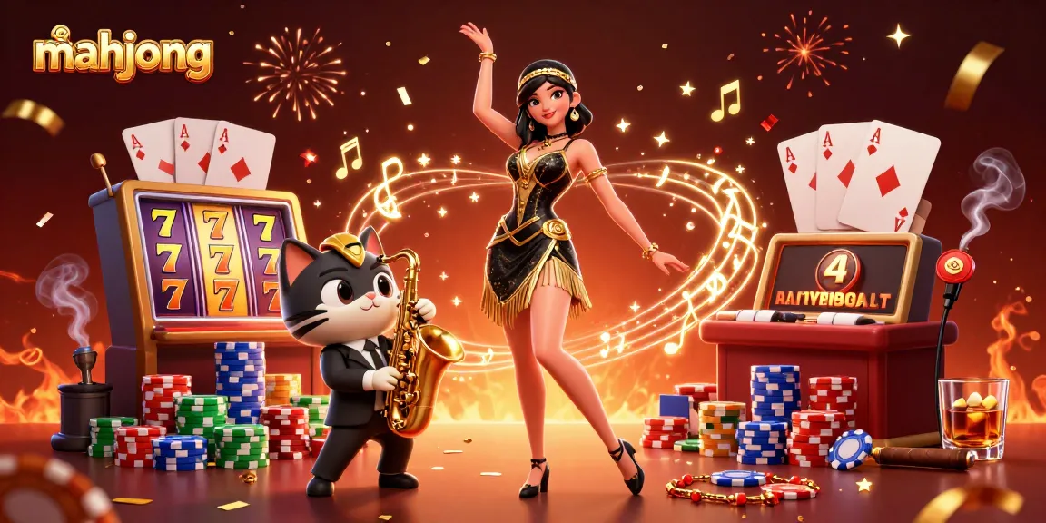 Experience mahjong excitement with vibrant slots, playful characters, and festive casino details.