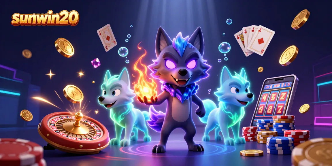 Engage with sunwin20 as the shadow wolf leads a vibrant casino scene filled with excitement.