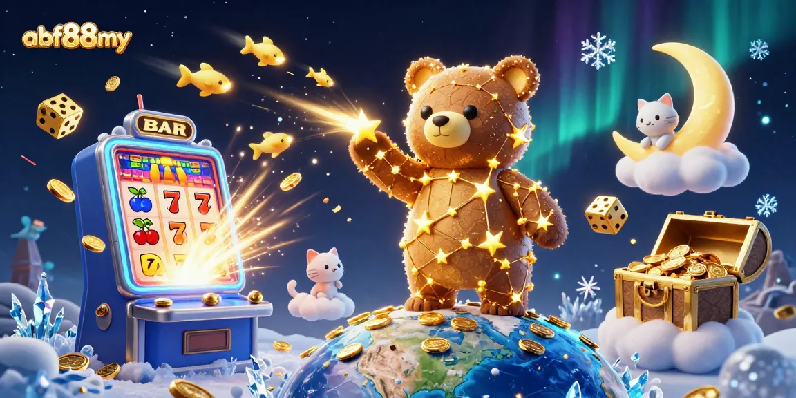 Engage with afb88my's vibrant 3D scene featuring a jackpot explosion and playful characters.