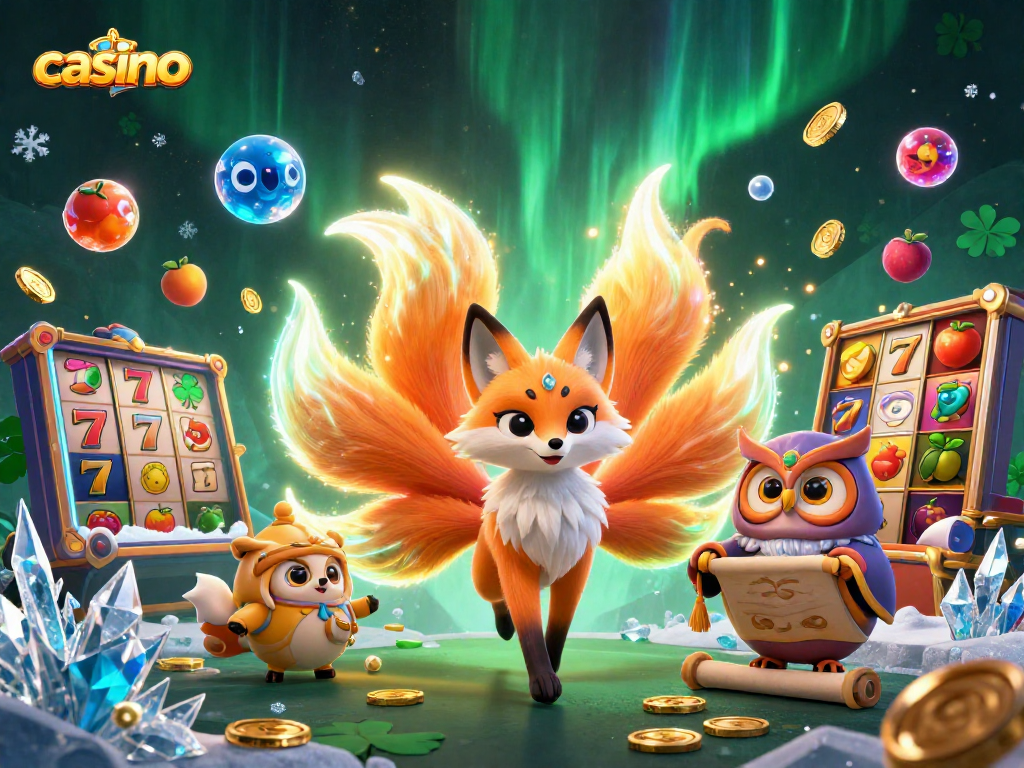 Experience thrilling casino adventures with a 3D nine-tailed fox spirit and lucky game elements.