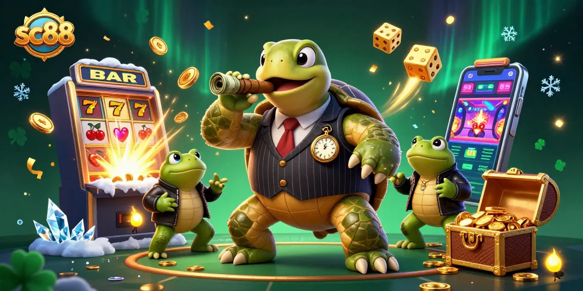 Experience thrilling gaming at sc88, where a massive turtle and frog enforcers reign over the jackpot explosion.