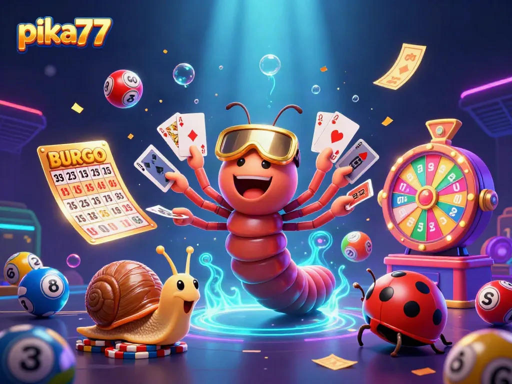 Experience big wins at PIKA77 with animated characters celebrating gaming actions in a vibrant scene.
