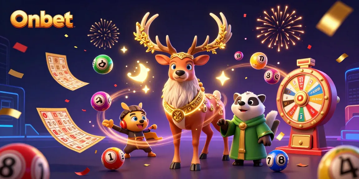 Experience Onbet's thrilling world with dazzling lottery elements and fantasy characters.