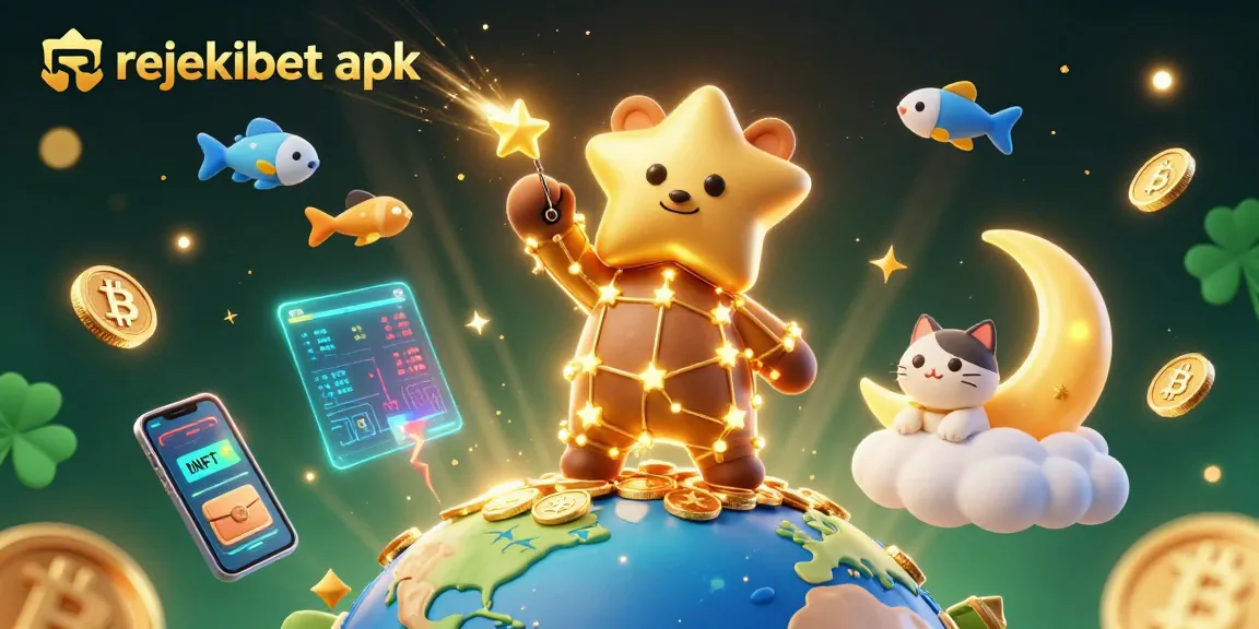 Experience winning strategies with rejekibet apk amid a vibrant casino-themed 3D illustration.