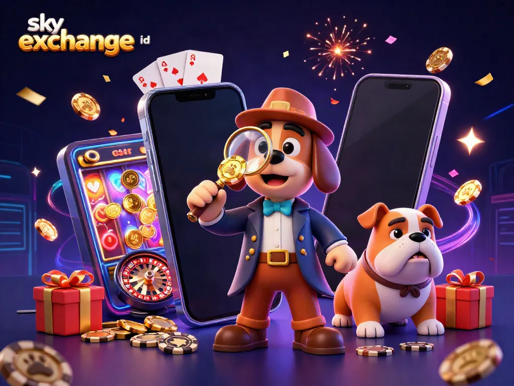 Discover the winning experience with a Sky Exchange ID amidst celebratory casino elements.