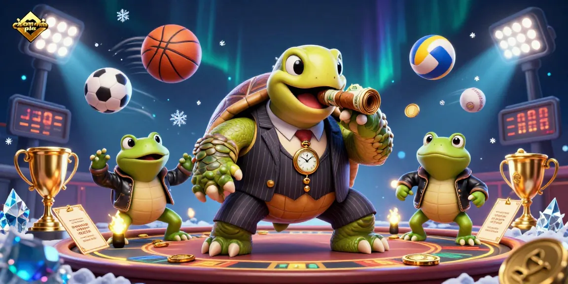 Bet on exciting games with casino plus showcased in a vibrant, dynamic 3D casino illustration.