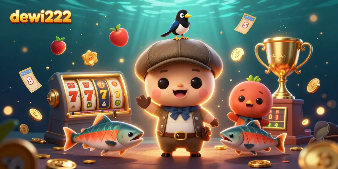 Menggambarkan aksi seru dengan dewi222, slot yang berkilau dan karakter lucu dalam kasino.