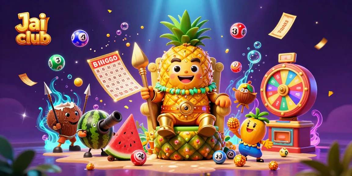 Win rewards on the Jai club platform with engaging lottery games, vibrant elements, and captivating characters.