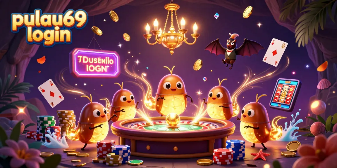 Experience thrilling gaming excitement with pulau69 login in a vibrant casino scene created by glowing characters.