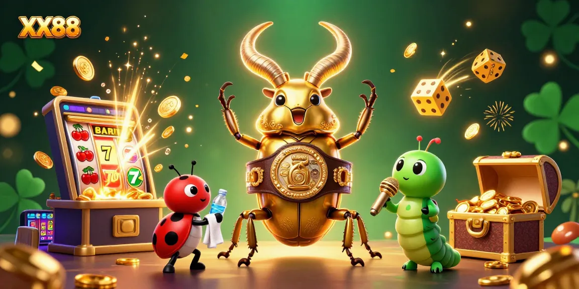 Experience the excitement of XX88 casinos with a golden stag beetle boxing match and jackpot thrills!